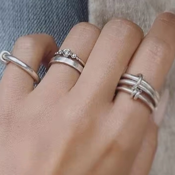 3 Links Stacked Rings size 7, 8 6 - Picture 2 of 7